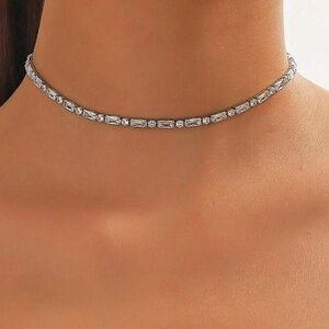 Elegant Silver Choker Necklace